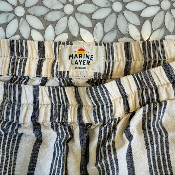 Women's Marine Layer Allison Pull On Pant, Blue/Blk Stripes, Size M - Picture 3 of 6